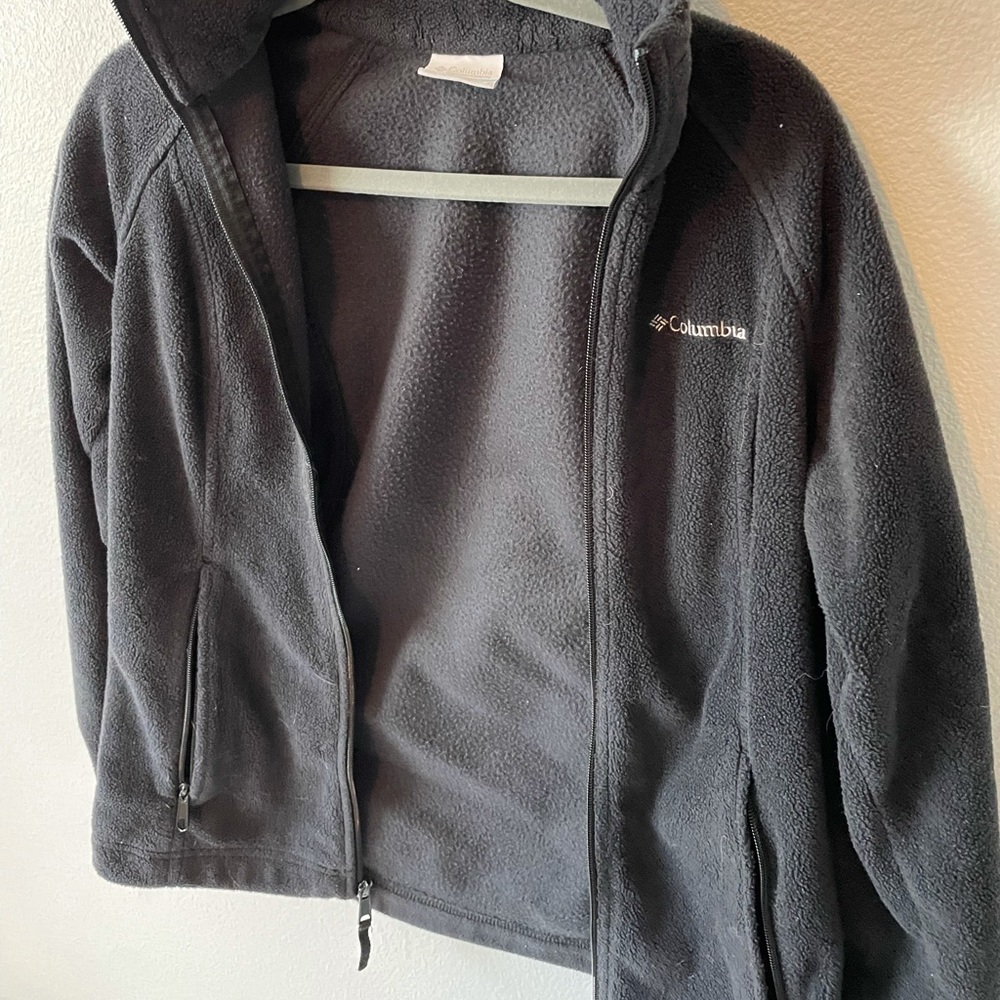Columbia zip up fleece jacket black SMALL